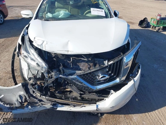 2016 Nissan Murano S with VIN 5N1AZ2MH1GN144560, listed as a IAAI auction lot 41230648 with 61,800 mi miles. Bid and sale history available at carsss.com. Image 6.