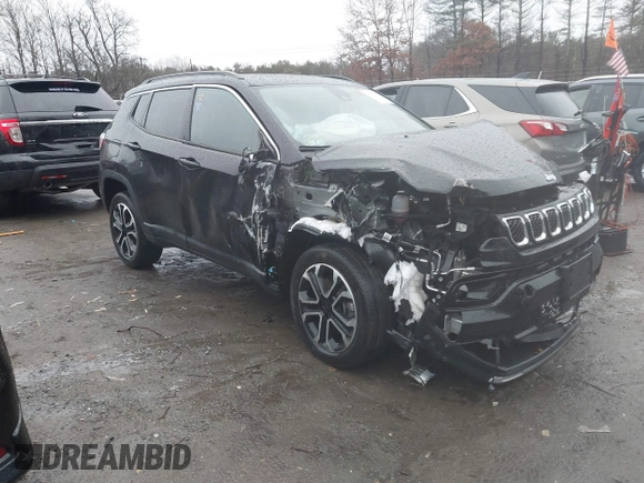 2023 Jeep Compass Limited with VIN 3C4NJDCN8PT512863, listed as a IAAI auction lot 41197075 with 29,216 mi miles and . Bid and sale history available at DreamBid. Image 1.