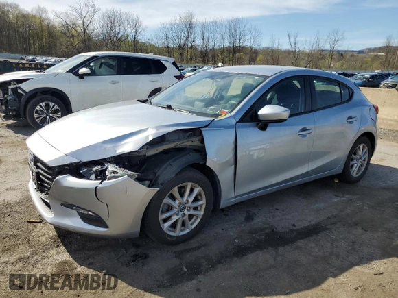 2017 Mazda 3 Sport with VIN 3MZBN1K76HM107389, listed as a Copart auction lot 53777005 with 87,402 mi miles and Salvage Title. Bid and sale history available at DreamBid. Image 1.