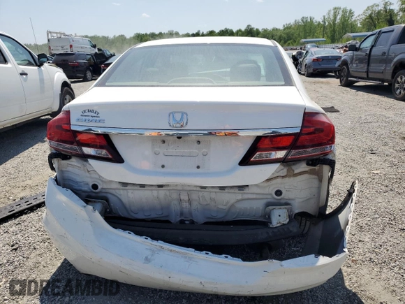 2013 Honda Civic EX with VIN 19XFB2F8XDE243776, listed as a Copart auction lot 53883755 with 50,080 mi miles and Salvage Title. Bid and sale history available at DreamBid. Image 6.