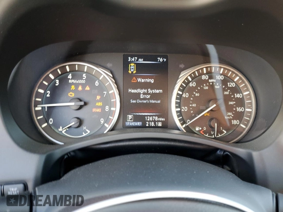 2023 Infiniti Q50 Luxe with VIN JN1EV7BP5PM510392, listed as a Copart auction lot 88456145 with 12,678 mi miles and Salvage Title. Bid and sale history available at DreamBid. Image 9.