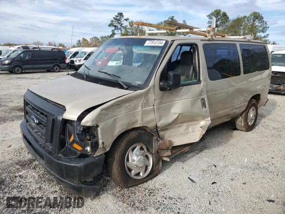 2010 Ford Econoline Passenger XL with VIN 1FMNE1BWXADA30935, listed as a Copart auction lot 77912734 with 153,775 mi miles and Salvage Title. Bid and sale history available at DreamBid. Image 1.