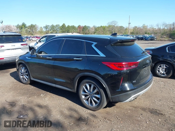 2019 Infiniti QX50 Essential with VIN 3PCAJ5M33KF148215, listed as a IAAI auction lot 42092174 with 82,604 mi miles and . Bid and sale history available at DreamBid. Image 3.