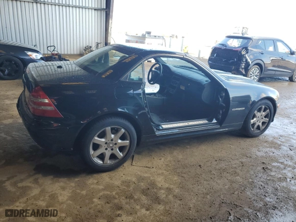 2001 Mercedes-Benz SLK-Class Kompressor with VIN WDBKK49F41F209482, listed as a Copart auction lot 45523305 with 0 mi miles and Salvage Title. Bid and sale history available at carsss.com. Image 3.