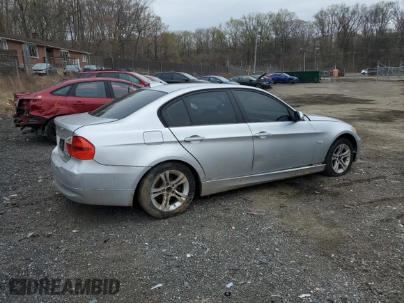 2008 BMW 3 Series 328i with VIN WBAVA37538NL50420, listed as a Copart auction lot 51566755 with 153,561 mi miles and Salvage Title. Bid and sale history available at DreamBid. Image 3.
