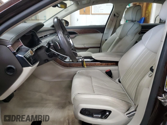 2019 Audi A8 with VIN WAU8DAF85KN019978, listed as a Copart auction lot 52646385 with 46,416 mi miles and Salvage title. Bid and sale history available at DreamBid. Image 7.