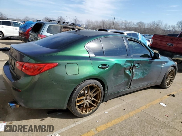 2017 Infiniti Q50 Sport with VIN JN1EV7AP7HM738218, listed as a Copart auction lot 46618795 with 96,763 mi miles and Non repairable. Bid and sale history available at DreamBid. Image 3.