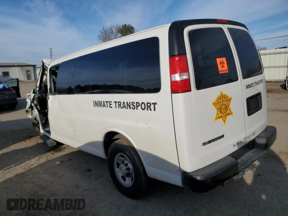 2023 Chevrolet Express Passenger LS с VIN 1GAZGNFP3P1203207, выставлен на аукционе Copart как лот 88967425 с пробегом Не указан миль и Списание • Salvage title. История ставок и продаж доступна на DreamBid. Изображение 2.