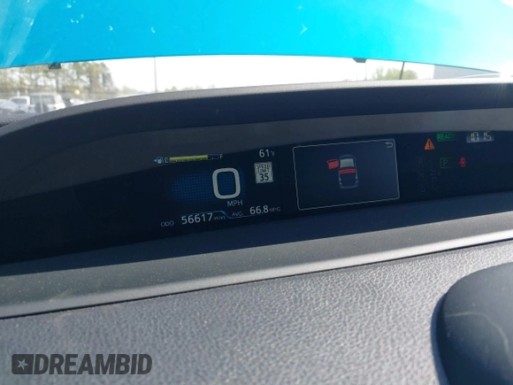 2021 Toyota Prius LE with VIN JTDKAMFP7M3180504, listed as a IAAI auction lot 41985409 with 56,617 mi miles and . Bid and sale history available at DreamBid. Image 7.