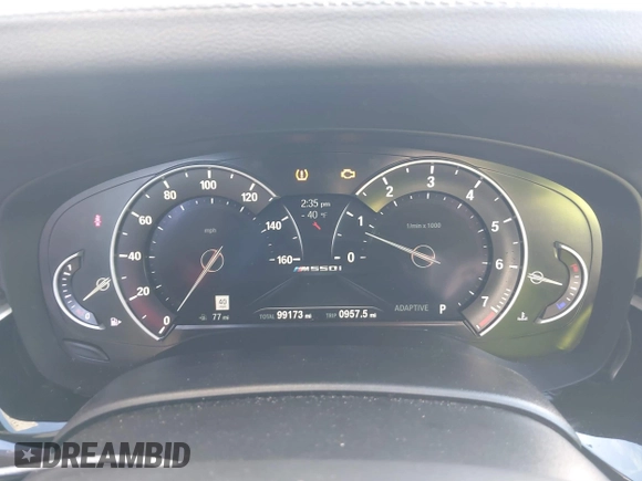 2018 BMW 5 Series M550i xDrive with VIN WBAJB9C57JG463933, listed as a IAAI auction lot 41295711 with 99,173 mi miles and . Bid and sale history available at carsss.com. Image 7.