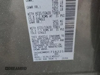 2015 Nissan Pathfinder S z VIN 5N1AR2MM0FC716225, wystawiony jako Copart lot #50805175 z przebiegiem 110 879 mil mil oraz Szkoda całkowita • Salvage title. Historia ofert i sprzedaży dostępna na DreamBid. Obrazek 13.