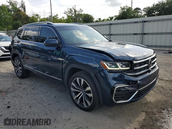 2023 Volkswagen Atlas SEL Premium R-Line with VIN 1V2FR2CA3PC509670, listed as a Copart auction lot 58754925 with 74,874 mi miles and Salvage title. Bid and sale history available at DreamBid. Image 4.