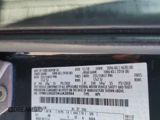 2019 Ford Escape SE with VIN 1FMCU0GD3KUA30594, listed as a Copart auction lot 45931195 with 101,119 mi miles and Salvage Title. Bid and sale history available at carsss.com. Image 16.