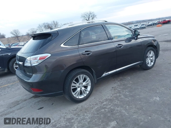 2010 Lexus RX 450h with VIN JTJBC1BA5A2027693, listed as a IAAI auction lot 41898389 with 192,344 mi miles and . Bid and sale history available at DreamBid. Image 4.