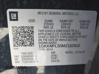 2021 GMC Acadia Denali с VIN 1GKKNPLS5MZ152622, выставлен на аукционе IAAI как лот 41526781 с пробегом 71 496 миль миль и . История ставок и продаж доступна на DreamBid. Изображение 9.