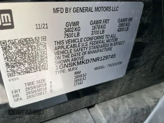 2022 Chevrolet Tahoe LS z VIN 1GNSKMKD7NR129745, wystawiony jako IAAI lot #42566236 z przebiegiem 95 126 mil mil oraz . Historia ofert i sprzedaży dostępna na DreamBid. Obrazek 30.