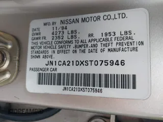 1995 Nissan Maxima GLE z VIN JN1CA21DXST075946, wystawiony jako IAAI lot #41669451 z przebiegiem 154 423 mil mil oraz . Historia ofert i sprzedaży dostępna na DreamBid. Obrazek 9.