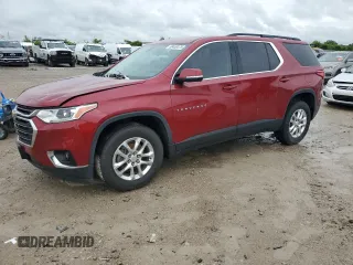 2019 Chevrolet Traverse LT Cloth z VIN 1GNERGKW8KJ110255, wystawiony jako Copart lot #58450475 z przebiegiem 26 515 mil mil oraz Szkoda całkowita • Salvage title. Historia ofert i sprzedaży dostępna na DreamBid. Obrazek 1.