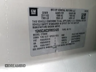 2015 Chevrolet Suburban LT z VIN 1GNSCJKC3FR652426, wystawiony jako Copart lot #60554405 z przebiegiem 200 570 mil mil oraz Szkoda całkowita • Salvage title. Historia ofert i sprzedaży dostępna na DreamBid. Obrazek 13.