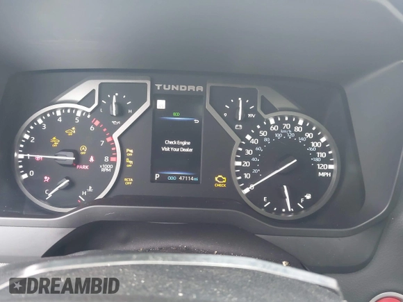 2022 Toyota Tundra Limited with VIN 5TFJA5AB5NX010780, listed as a IAAI auction lot 42446780 with 47,114 mi miles and . Bid and sale history available at DreamBid. Image 7.