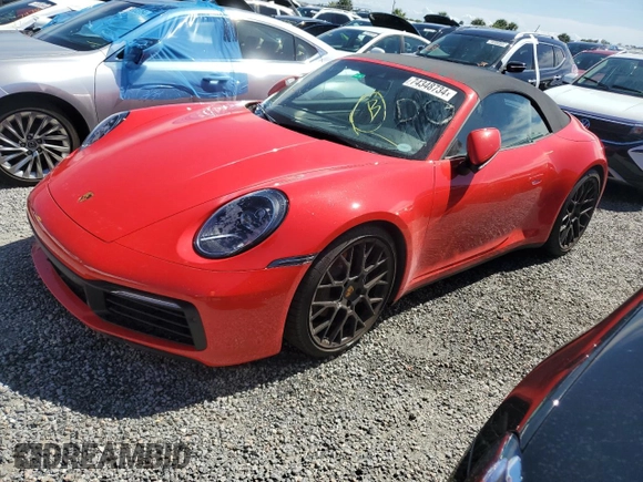 2024 Porsche 911 Carrera with VIN WP0CA2A95RS238446, listed as a Copart auction lot 74348734 with Not Provided miles and Salvage Title. Bid and sale history available at DreamBid. Image 1.