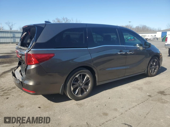 2022 Honda Odyssey Elite z VIN 5FNRL6H95NB055184, wystawiony jako Copart lot #49643595 z przebiegiem 50 574 mil mil oraz Szkoda całkowita • Salvage title. Historia ofert i sprzedaży dostępna na DreamBid. Obrazek 3.