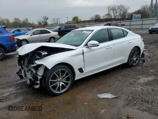 2023 Genesis G70 2.0T with VIN KMTG34TA9PU123771, listed as a Copart auction lot 54739855 with 43,171 mi miles and Salvage title. Bid and sale history available at DreamBid. Image 1.