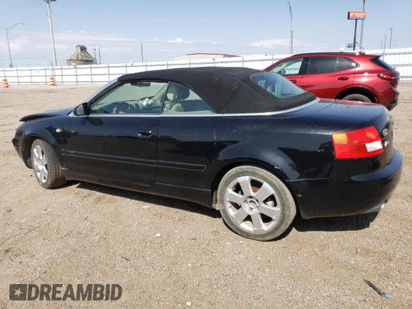 2003 Audi A4 1.8T with VIN WAUAC48H83K021679, listed as a Copart auction lot 56207854 with 87,166 mi miles and Salvage Title. Bid and sale history available at carsss.com. Image 2.