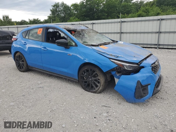 2024 Subaru Impreza RS with VIN JF1GUHJC5R8268878, listed as a Copart auction lot 56308274 with 7,539 mi miles and Salvage Title. Bid and sale history available at carsss.com. Image 4.