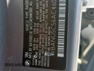 2010 BMW 5 Series 528i with VIN WBANU5C56AC460792, listed as a Copart auction lot 52634305 with Not Provided miles and Salvage Title. Bid and sale history available at carsss.com. Image 12.