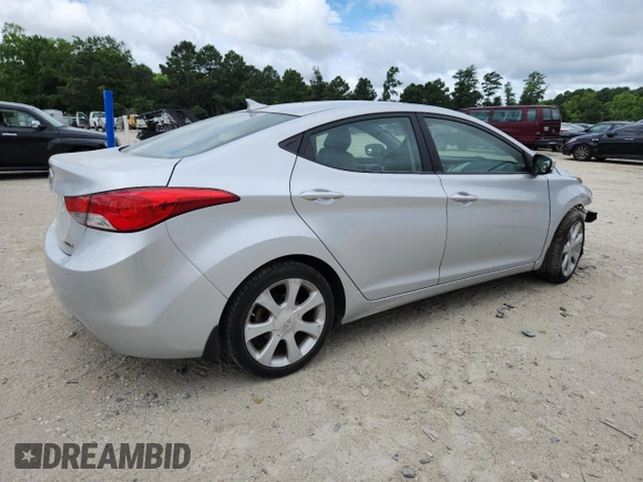 2012 Hyundai Elantra Limited with VIN KMHDH4AE7CU448322, listed as a Copart auction lot 62540055 with 122,623 mi miles and Salvage title. Bid and sale history available at DreamBid. Image 3.
