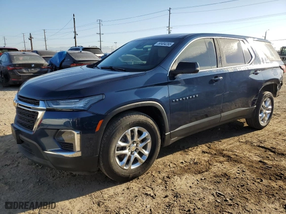 2022 Chevrolet Traverse LS with VIN 1GNERFKWXNJ136631, listed as a Copart auction lot 50404255 with 65,325 mi miles and Salvage Title. Bid and sale history available at carsss.com. Image 1.