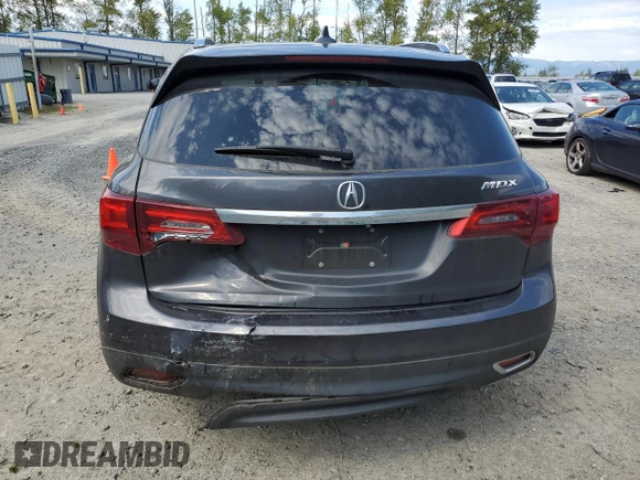 2014 Acura MDX with VIN 5FRYD3H26EB010084, listed as a Copart auction lot 55653775 with 97,461 mi miles and Salvage Title. Bid and sale history available at DreamBid. Image 6.