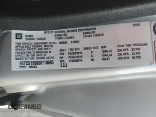 2008 GMC Canyon SL with VIN 1GTCS199888110693, listed as a Copart auction lot 88260565 with 151,579 mi miles and Salvage Title. Bid and sale history available at carsss.com. Image 15.