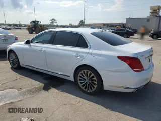 2017 Genesis G90 5.0L Ultimate with VIN KMHG54JHXHU023801, listed as a Copart auction lot 72280024 with 104,721 mi miles and Non Repairable. Bid and sale history available at carsss.com. Image 2.
