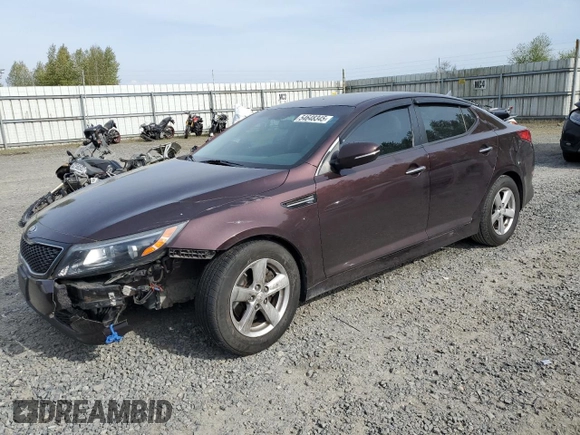2015 Kia Optima LX with VIN 5XXGM4A72FG352039, listed as a Copart auction lot 54648345 with 126,898 mi miles and Salvage Title. Bid and sale history available at carsss.com. Image 1.