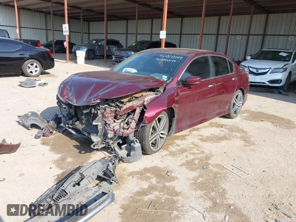 2017 Honda Accord Sport with VIN 1HGCR2F58HA025382, listed as a IAAI auction lot 42020349 with 107,021 mi miles. Bid and sale history available at carsss.com. Image 2.