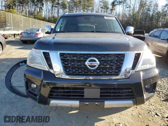 2017 Nissan Armada Platinum with VIN JN8AY2NE1H9704006, listed as a Copart auction lot 48964655 with 86,907 mi miles and Salvage Title. Bid and sale history available at carsss.com. Image 5.