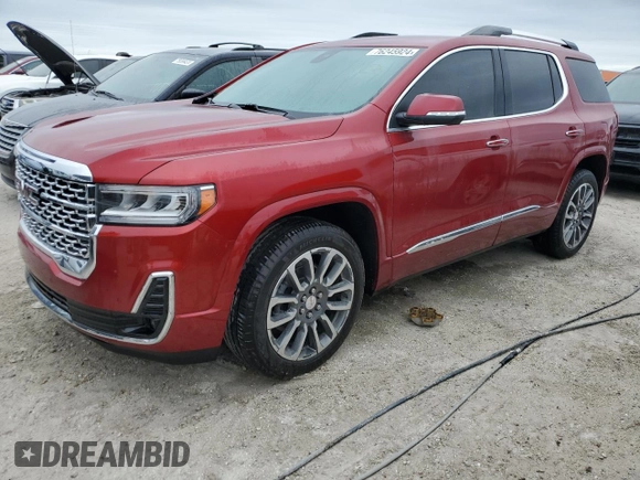 2022 GMC Acadia Denali with VIN 1GKKNPLS8NZ102489, listed as a Copart auction lot 76245924 with 0 mi miles and Salvage Title. Bid and sale history available at carsss.com. Image 1.