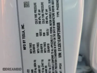 2023 Tesla Model 3 with VIN 5YJ3E1EA6PF396808, listed as a Copart auction lot 50606185 with 27,838 mi miles and Salvage Title. Bid and sale history available at carsss.com. Image 12.