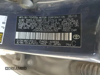 2013 Toyota Prius One with VIN JTDKN3DU2D5645783, listed as a Copart auction lot 55699835 with 285,560 mi miles and Clean Title. Bid and sale history available at carsss.com. Image 12.