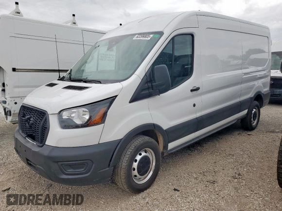 2023 Ford Transit Cargo with VIN 1FTBW9C89PKB88609, listed as a Copart auction lot 63399805 with 25,083 mi miles and Salvage title. Bid and sale history available at DreamBid. Image 1.