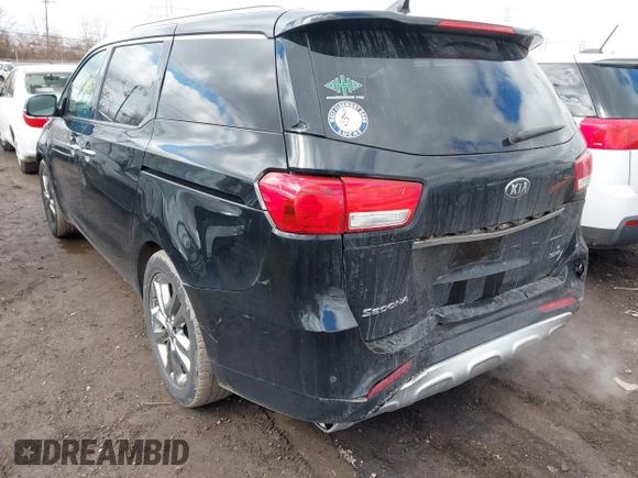 2016 Kia Sedona SX-L with VIN KNDME5C16G6148150, listed as a IAAI auction lot 41744207 with 102,696 mi miles. Bid and sale history available at carsss.com. Image 3.