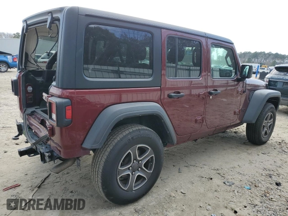 2022 Jeep Wrangler Unlimited Sport S with VIN 1C4HJXDG5NW120932, listed as a Copart auction lot 49704795 with 60,514 mi miles and Salvage Title. Bid and sale history available at DreamBid. Image 3.