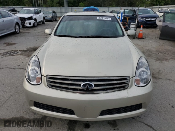2006 Infiniti G35 with VIN JNKCV51E46M506744, listed as a Copart auction lot 52410785 with 223,255 mi miles and Salvage Title. Bid and sale history available at DreamBid. Image 5.