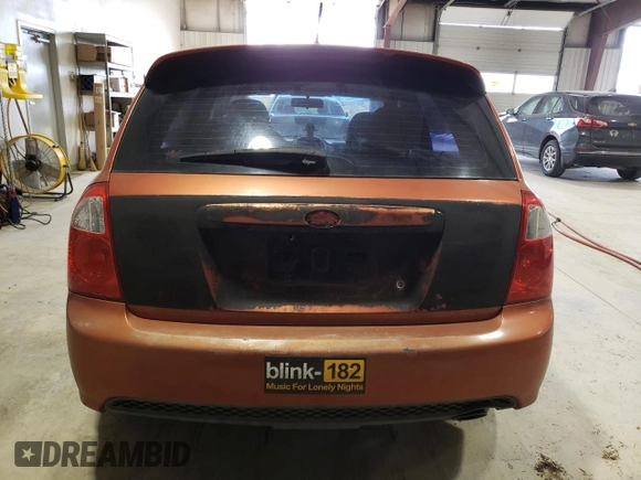 2007 Kia Spectra with VIN KNAFE161775008415, listed as a Copart auction lot 76591404 with 221,117 mi miles and Clean Title. Bid and sale history available at carsss.com. Image 6.