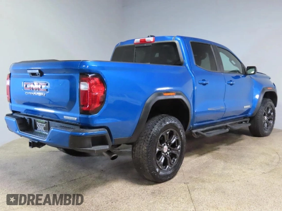 2023 GMC Canyon 2WD Elevation with VIN 1GTP5BEK7P1131310, listed as a Copart auction lot 46897725 with 1 mi miles and Salvage Title. Bid and sale history available at carsss.com. Image 3.