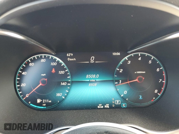2022 Mercedes-Benz GLC 300 with VIN W1N0G8EB5NG110912, listed as a Copart auction lot 49848705 with 8,508 mi miles and Salvage Title. Bid and sale history available at DreamBid. Image 9.