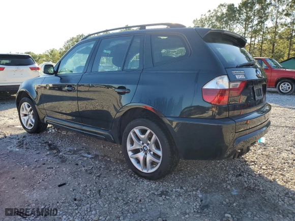 2007 BMW X3 3.0si with VIN WBXPC93407WF14596, listed as a Copart auction lot 86852514 with 193,684 mi miles and Salvage Title. Bid and sale history available at carsss.com. Image 2.