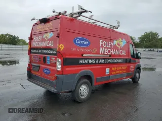 2018 Ram ProMaster Cargo with VIN 3C6URVHG9JE139419, listed as a Copart auction lot 72586384 with 56,539 mi miles and Salvage Title. Bid and sale history available at DreamBid. Image 3.